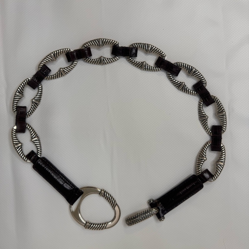 Brighton Belt - Size 33 - Dark Brown Leather